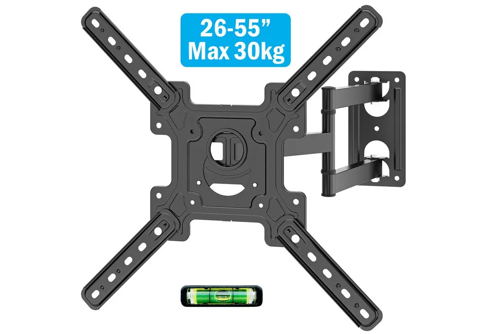 muchen TV-Wandhalterung TV Wandhalterung für 32-55zoll Fernseher Schwenkbar Neigbar Wandhalter, (bis 55 Zoll, Für Fernseher 55 50 43 40 32 26 Zoll bis zu 30 kg, Für TCL LG SAMSUNG TOSHIBA PHILIPS HISENSE Fernseher)