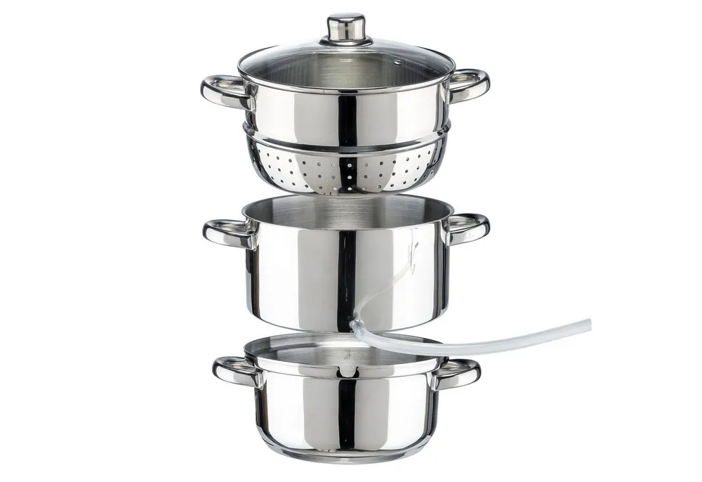 mucHome Entsafter Dampfentsafter 6L Edelstahl für alle Herdarten inkl. Induktion Ø 22cm