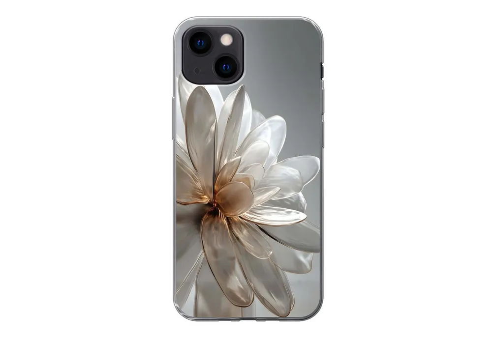 MuchoWow Handyhülle für Apple iPhone 13 mini Blume - Weiß - Neutral, Smartphone-Bumper, Print, Handy Schutzhülle Dünn