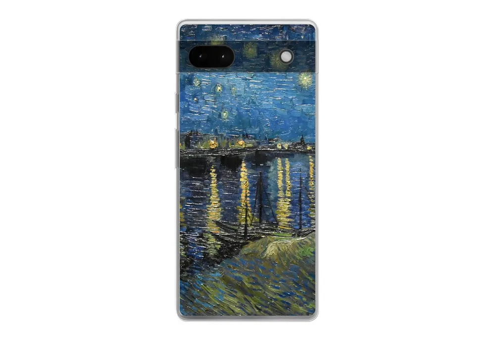 MuchoWow Handyhülle für Google Pixel 6a Sternennacht über der Rhone - Van Gogh - Kunst, Phone Case, Silikon, Schutzhülle Dünn
