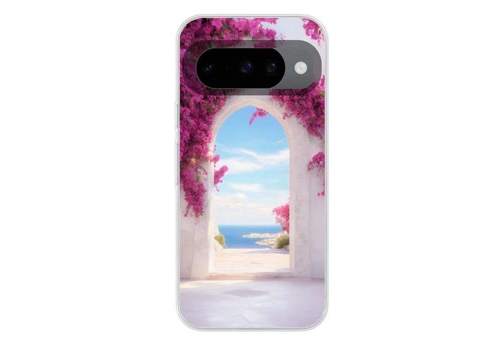 MuchoWow Handyhülle für Google Pixel 10 Pro Meer - Rosa - Blumen - Tor, Handy Case, Silikon, Bumper Case Dünn
