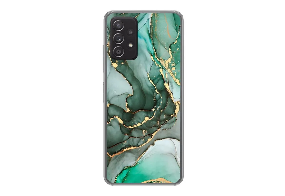 MuchoWow Handyhülle für Samsung Galaxy A53 5G Gold - Marmor - Grün - Luxus - Marmoroptik -, Phone Case, Silikon, Schutzhülle Dünn