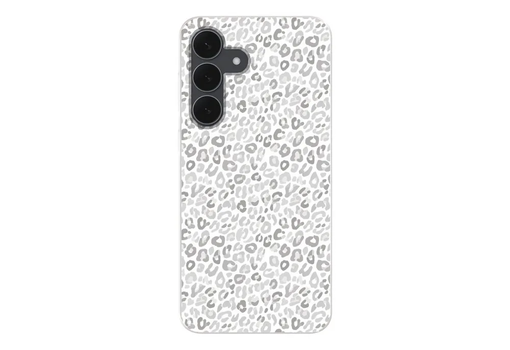 MuchoWow Handyhülle für Samsung Galaxy S25 FE Leopard - Motiv - Grau, Smartphone-Bumper, Print, Handy Schutzhülle Dünn