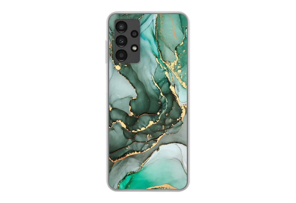 MuchoWow Handyhülle für Samsung Galaxy A13 4G Gold - Marmor - Grün - Luxus - Marmoroptik -, Smartphone-Bumper, Print, Handy Schutzhülle Dünn
