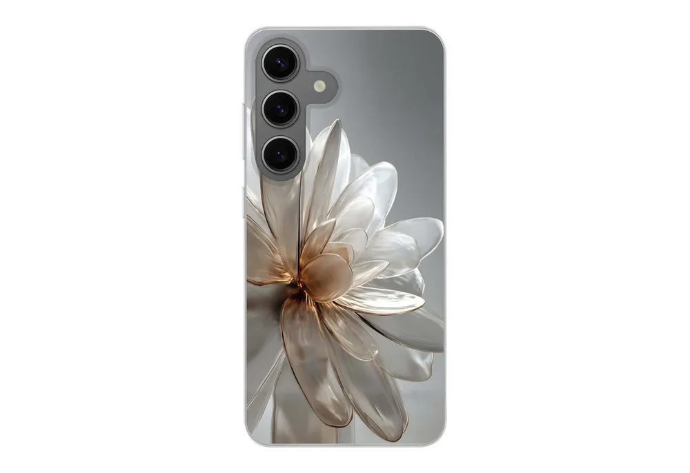 MuchoWow Handyhülle für Samsung Galaxy S24 Blume - Weiß - Neutral, Phone Case, Silikon, Schutzhülle Dünn