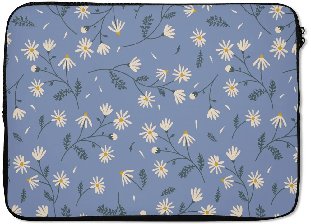 MuchoWow Laptop-Hülle Blumen - Muster - Gänseblümchen 14 Zoll, Schutzhülle für Laptop, Schutz gegen Kratzern, Laptoptasche