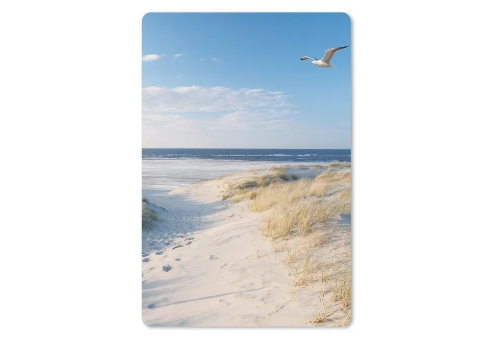 MuchoWow Mauspad Düne - Möwe - Strand - Meer - Sonne (1-St), Maus Pad Klein, Gaming Zubehör, Büro Deko, 18x27 cm