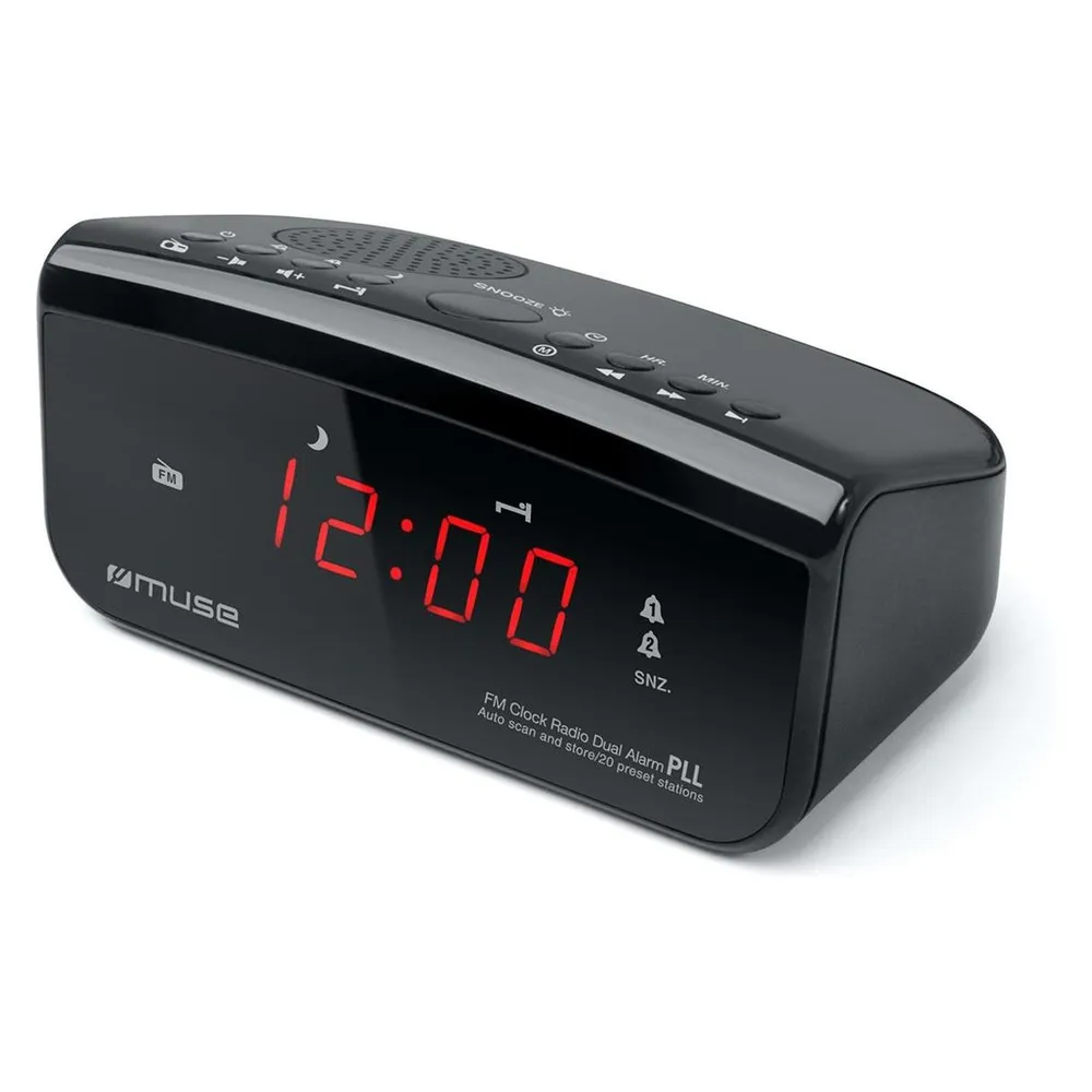 Wecker Muse M-12CR Digital FM LED Rot Schwarz