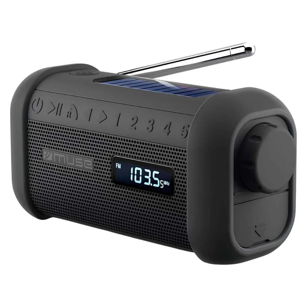 Muse Portable Solar Radio with Crank & Flashlight