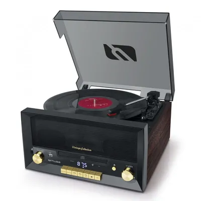 Muse MT-112W Micro-CD-System mit Plattenspieler schwarz