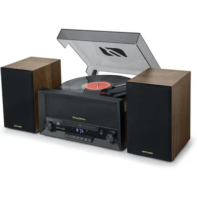 Muse MT120MB Micro System mit Plattenspieler Holz/Schwarz