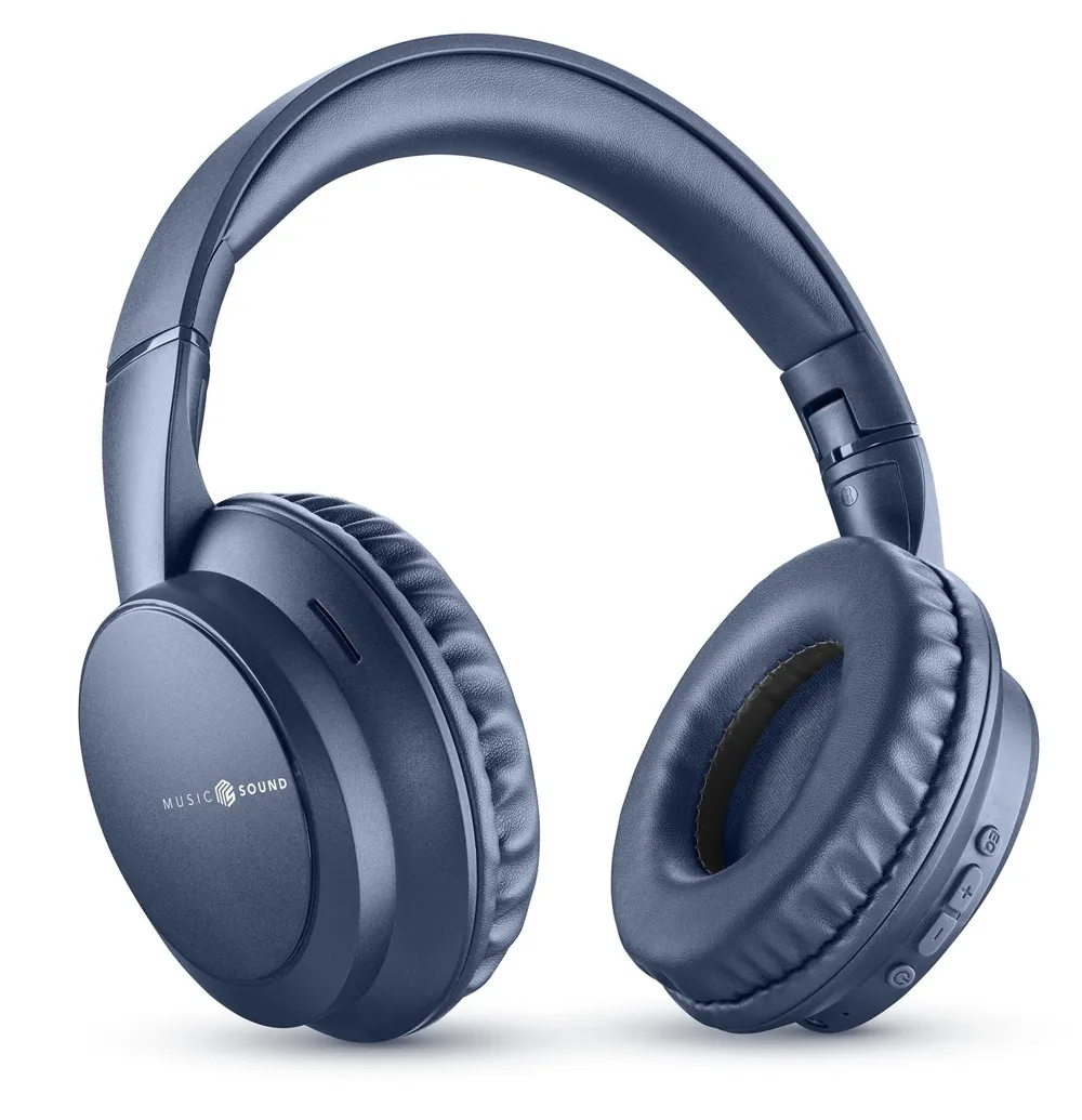 Kopfhörer Music Sound BOOST kabellos Bluetooth 3 EQ-Modi Mikrofon Faltbar Blau