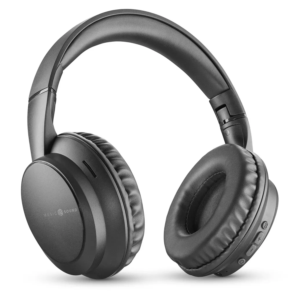 Kopfhörer Music Sound Boost kabellos Bluetooth 3 EQ-Modi Mikrofon Faltbar Schwarz