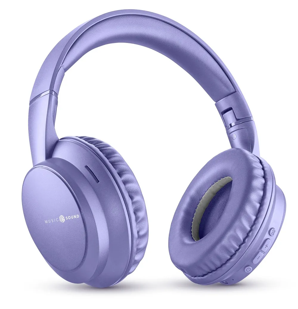 Kopfhörer Music Sound Boost kabellos Bluetooth 3 EQ-Modi Mikrofon Faltbar Lila