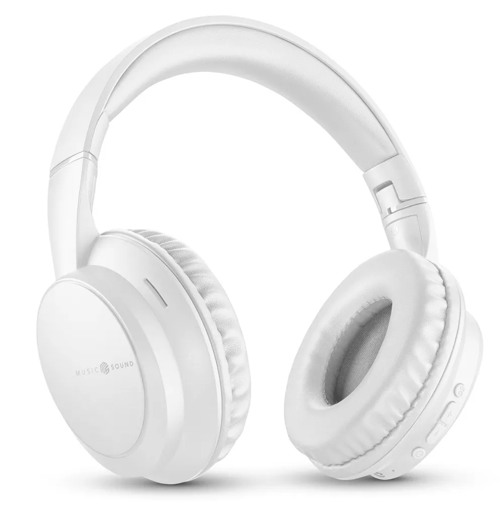 Kopfhörer Music Sound Boost kabellos Bluetooth 3 EQ-Modi Mikrofon faltbar weiß