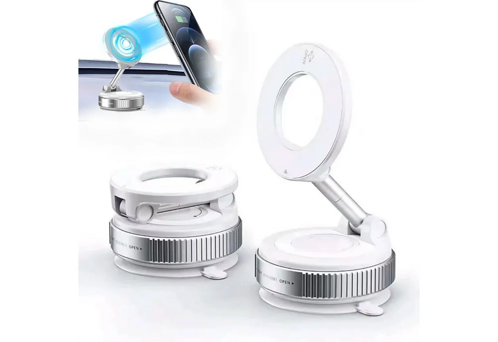 Mutig Handy-Halterung Vakuum Magnetischer Handyhalterung Auto für Magsafe Autohalterung, (bis 7 Zoll, Starke Saugkraft, Magnet für Alle Handys, 360° Drehbar, Faltbarer für Auto Spiegel/Autofenster/Fitnessstudio/Küche/Büro, Für Magsafe Autohalterung,360° Drehbar,Starke Saugkraft,Faltbarer)