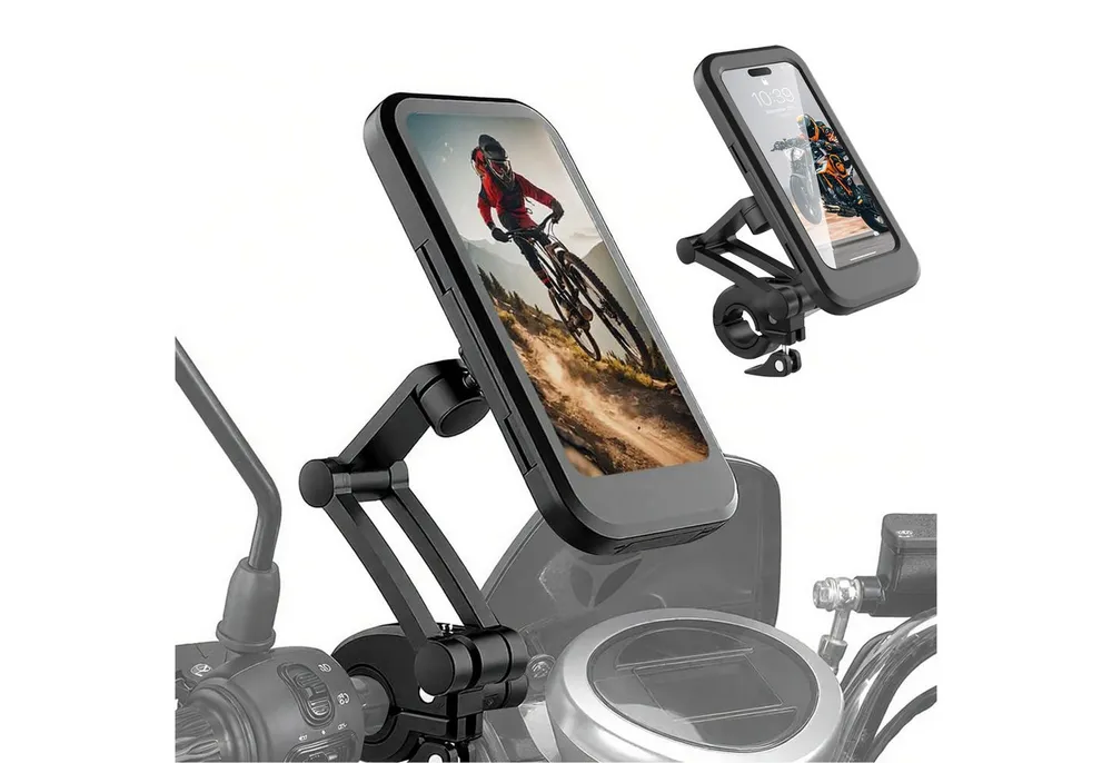 Mutig Handy-Halterung wasserdichte Motorrad Telefon Halterung Fahrrad Telefonhalterung, (bis 6.8 Zoll, 360° Drehbarer Handyhalter Universal-Lenkerinstallation, empfindlicher Touchscreen, Universal Fahrrad Handyhalterung, Für 4.7-6.8 Zoll, Smartphone,z. B. iPhone 16/15/14 Pro Max Plus)