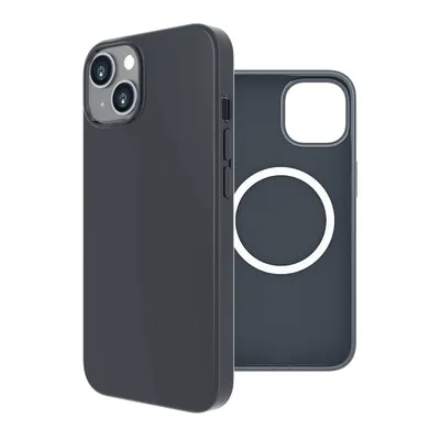 Muvit For Change Recycletek Liquid Silicone Magsafe Case Schwarz Kompatibel mit Apple iPhone 14 Plus