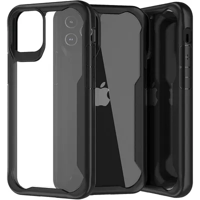 Muvit for Change Shockproof Case 2m Transparent/Schwarz für iPhone 12/12 Pro