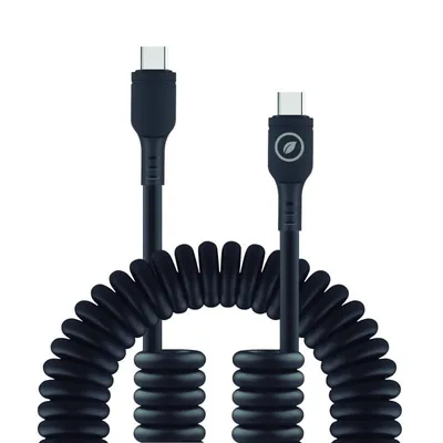 Muvit For Change Lockenkabel USB-C auf USB-C 3A/60w 1,2m Schwarz