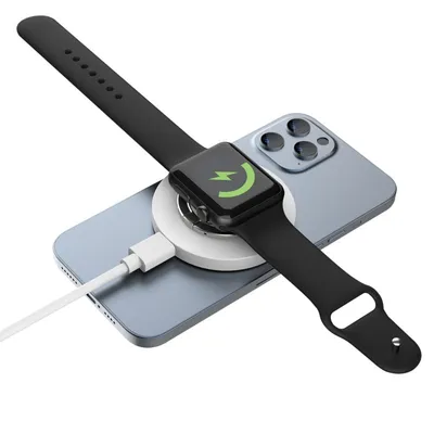 Muvit For Change Magsafe+iWatch+Airpods Kabelloses Ladegerät 15 W mit Ständer und Typ-C-Kabel im Lieferumfang enthalten
