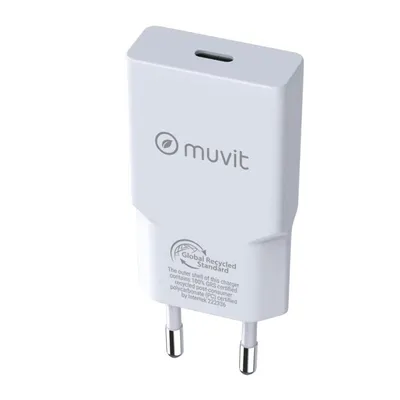 Muvit For Change Slim USB-C PD Wandladegerät 30 W Weiß