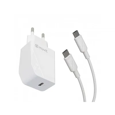 Muvit Pack USB-C-Ladegerät + USB-C-Kabel 20 W 1 m weiß