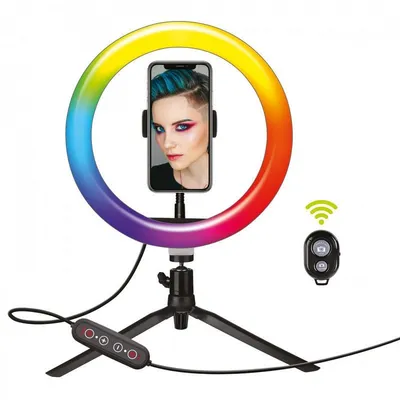 Muvit Smartphone-Tischständer mit 10"-Ringlicht