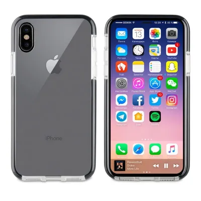 Muvit Tiger Soft Shockproof Case 2m Black Edge für Apple iPhone XS/X