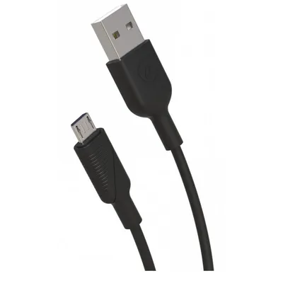 Muvit USB-auf-MicroUSB-Kabel, Stecker/Stecker, 20 cm, Schwarz