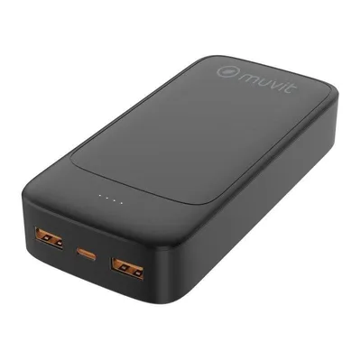 Powerbank Muvit NP58P 20000mAh Schwarz 2x USB-A USB-C PD20W Schnellladung