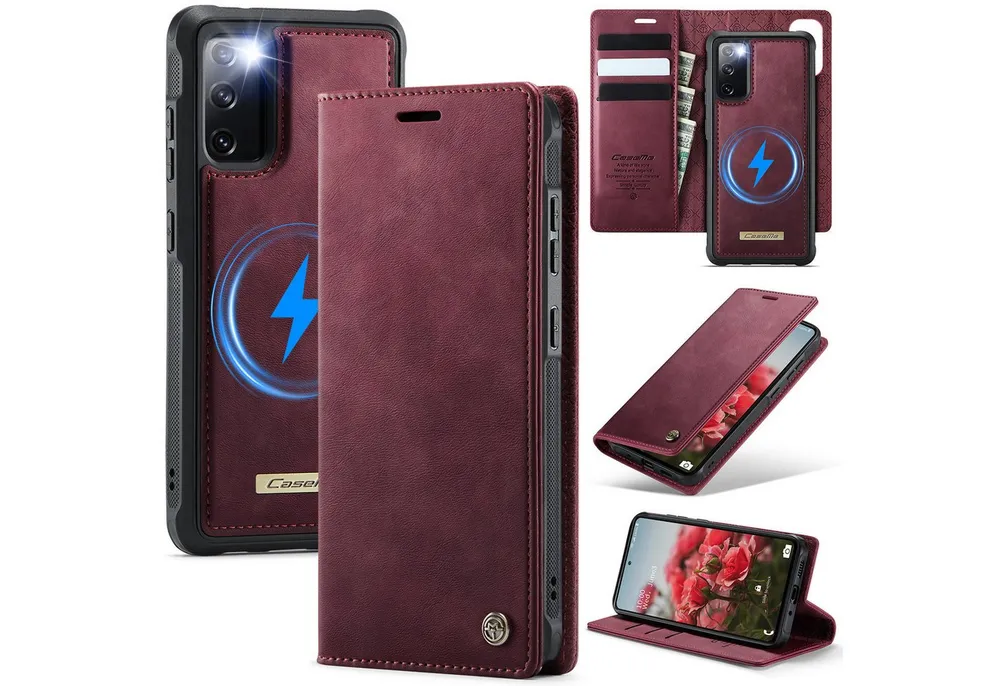 Mycotech Handyhülle Handyhülle für Samsung C49 2in1 Samsung Galaxy S20 FE Weinrot