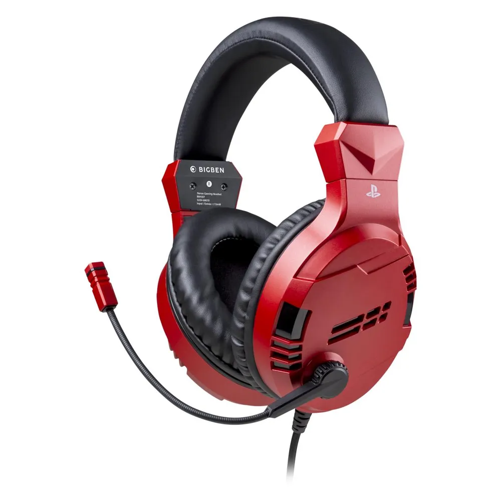 Nacon Offizielles PlayStation Kabelgebundenes Headset 40mm Verstellbares Mikro Rot