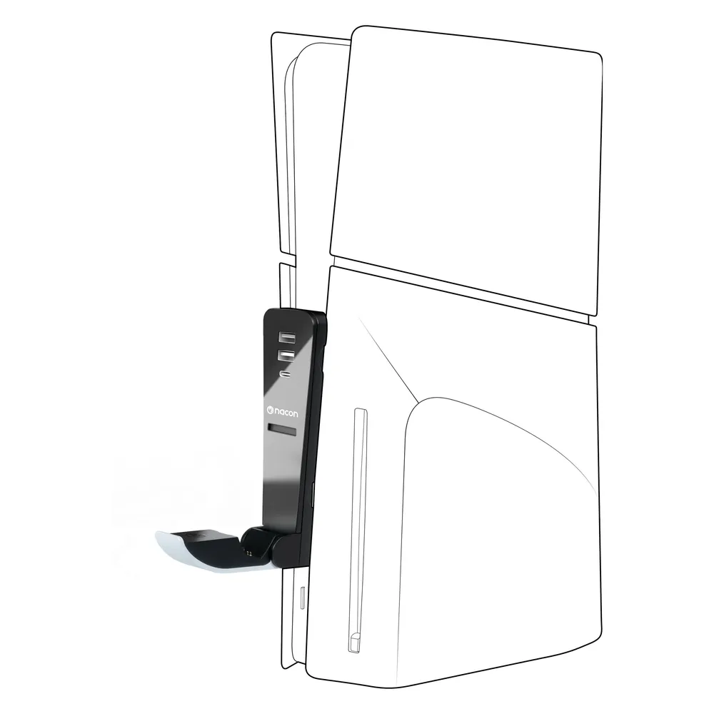 Ladestation NACON PS5SMULTICHARGE PlayStation 5 Slim Schwarz Weiss Kabelgebunden