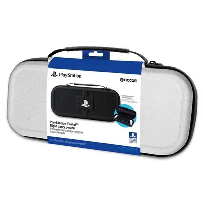 Funda Nacon PlayStation Portal Weiß Stoßfestes Hartschalenetui Griff Zipper