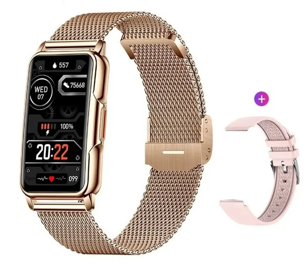Nagham Ghazal Aswad Smartwatch 1,47 zoll Full Touch Herzfrequenz Sport Smart Armband Smartwatch