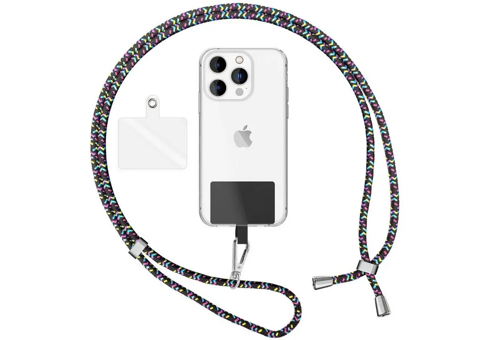Nalia Handykette Universal Smartphone, Buntes Handy Band zum Umhängen mit Pad / 160 cm Schlüsselband Lanyard