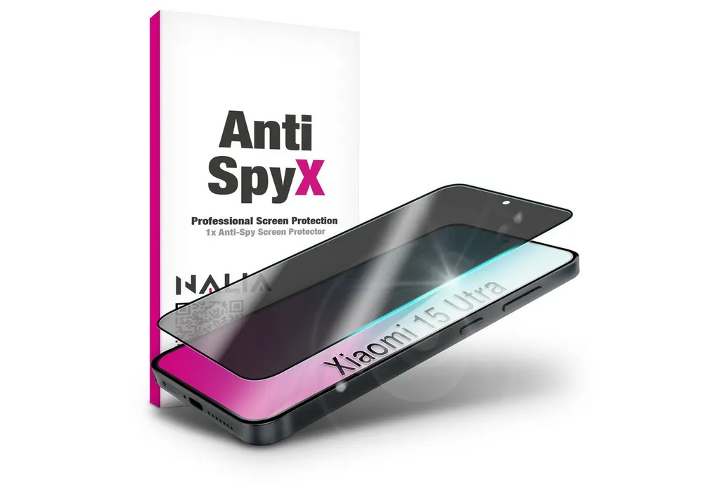 Nalia Schutzfolie Xiaomi 15 Ultra, AntiSpyX / Privacy Schutzglas / Diskreter Sichtschutz / Displayschutz