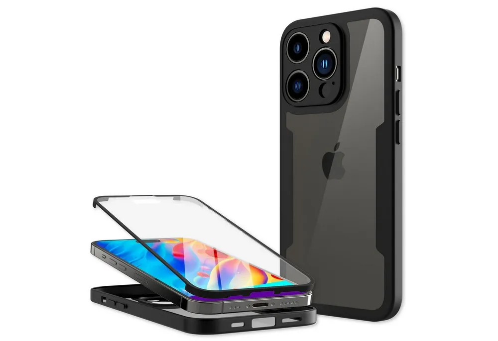 Nalia Smartphone-Hülle Apple iPhone 14 Pro Max 17 cm (6,7 Zoll), Klare 360 Grad Hülle / Rundumschutz / Hybrid Case / Schutzrahmen Matt