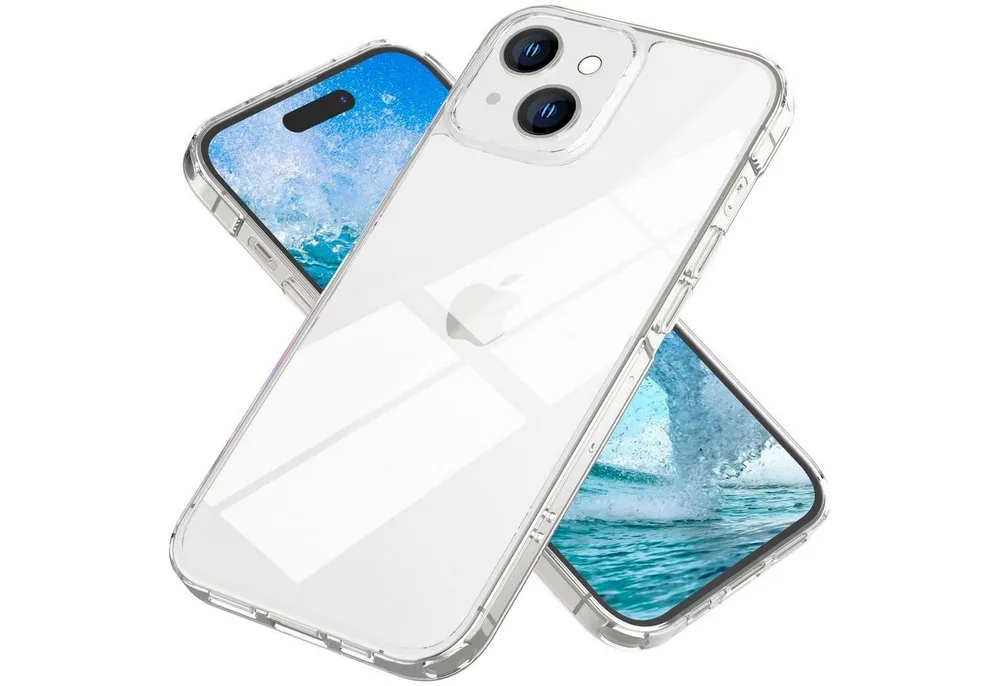 Nalia Smartphone-Hülle Apple iPhone 15 15,5 cm (6,1 Zoll), Klare Harte Hülle / Transparent / Anti-Gelb / Kratzfest / Clear Cover