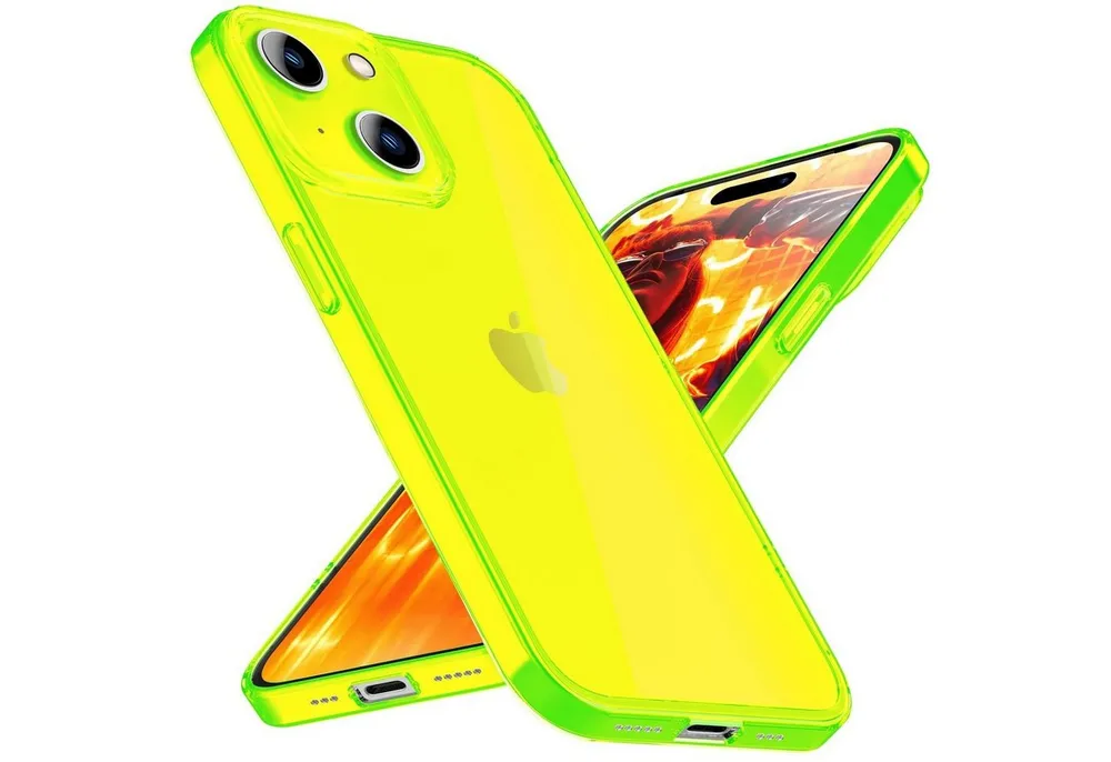 Nalia Smartphone-Hülle Apple iPhone 15 Plus 17 cm (6,7 Zoll), Klare Neon Silikon Hülle / Bunt / Durchsichtig Transparent / Slim Case