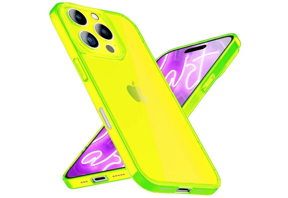 Nalia Smartphone-Hülle Apple iPhone 16 Pro Max 17,5 cm (6,9 Zoll), Klare Neon Silikon Hülle / Bunt / Durchsichtig Transparent / Slim Case