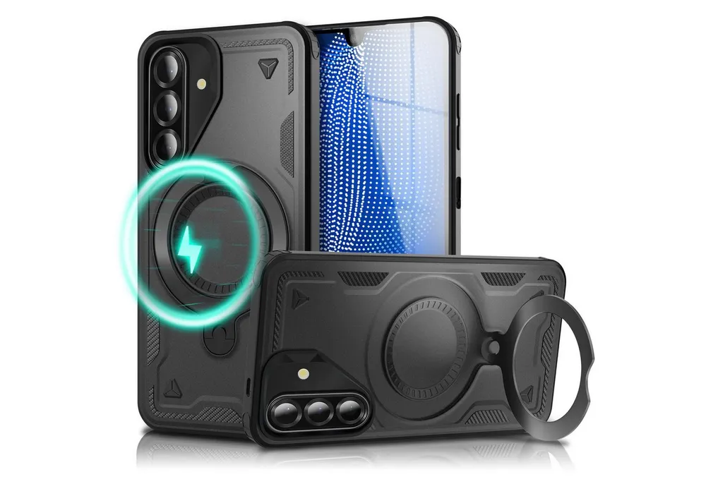 Nalia Smartphone-Hülle Samsung Galaxy A26 17 cm (6,7 Zoll), Military Cover / MagSafe / 360° Dreh Ring / Aufsteller / Outdoor Hülle