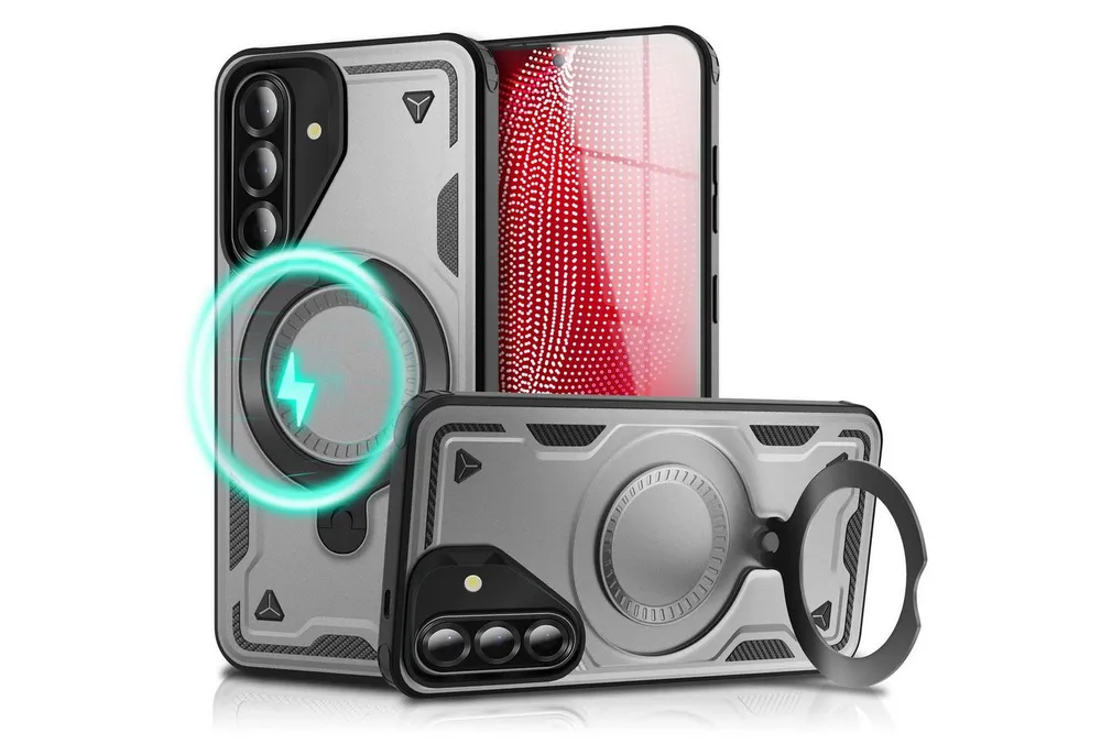 Nalia Smartphone-Hülle Samsung Galaxy A56 17 cm (6,7 Zoll), Military Cover / MagSafe / 360° Dreh Ring / Aufsteller / Outdoor Hülle