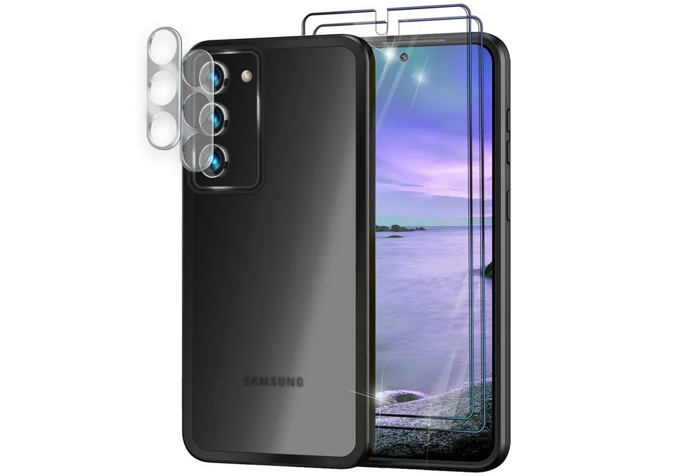 Nalia Smartphone-Hülle Samsung Galaxy S23 Plus 16,8 cm (6,6 Zoll), Hybrid Hülle Semi-Transparent Matt / 2x Display- & Kameraschutz / Case