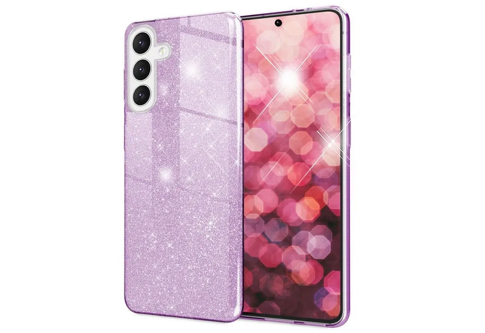 Nalia Smartphone-Hülle Samsung Galaxy S24 15,7 cm (6,2 Zoll), Glitzer Silikon Hülle / Glänzender Hybrid Schutz / Stoßfest & Robust