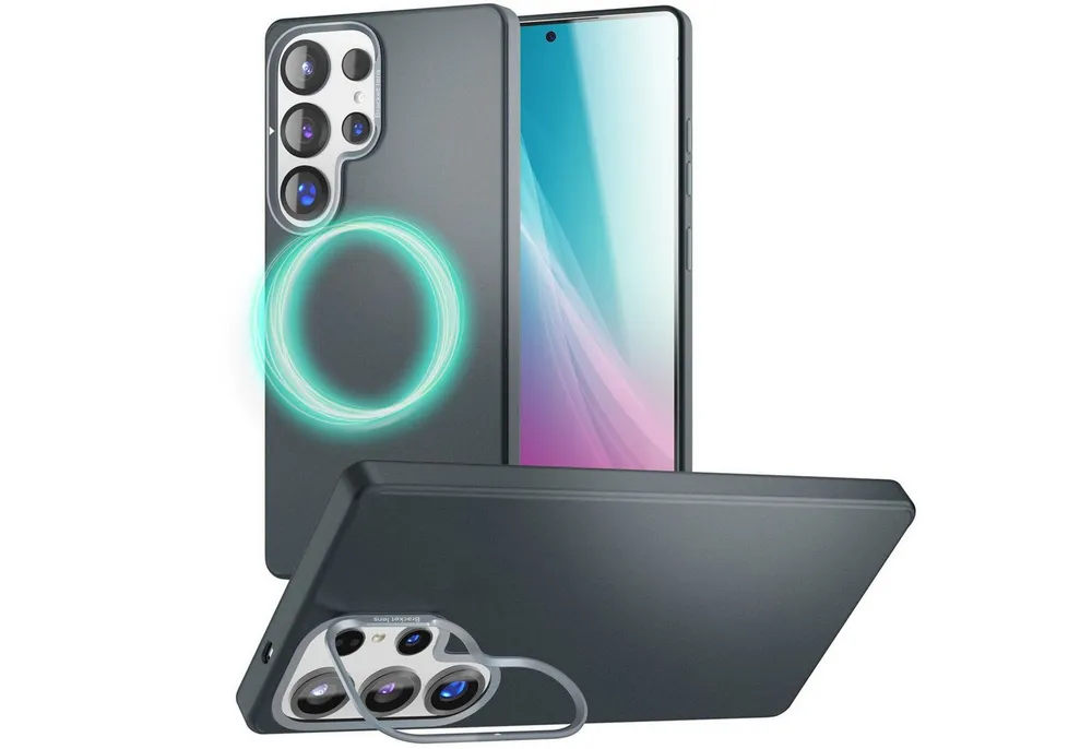 Nalia Smartphone-Hülle Samsung Galaxy S25 Ultra 17,5 cm (6,9 Zoll), Overland / Ultra Dünnes Hardcase / Versteckter MagSafe Ring / Standfuß