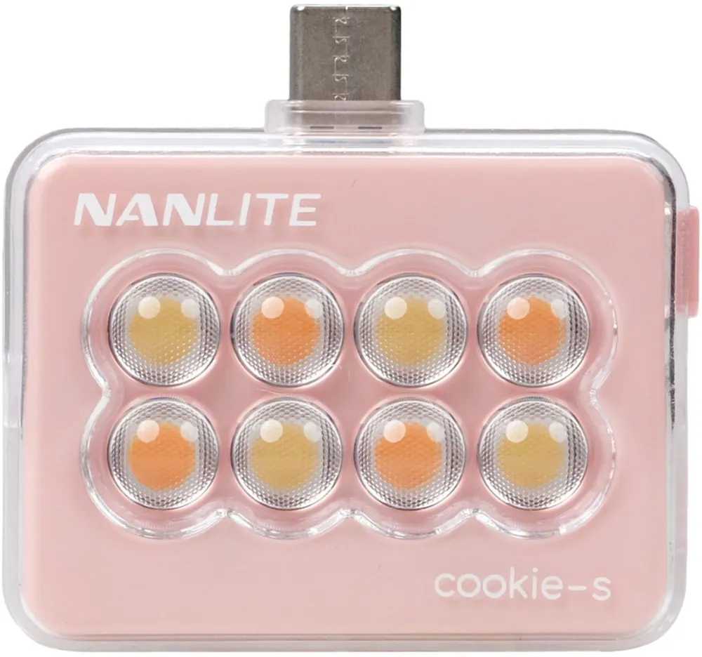 NANLITE cookie-s Mini-Smartphone-Leuchte eckig coral pink