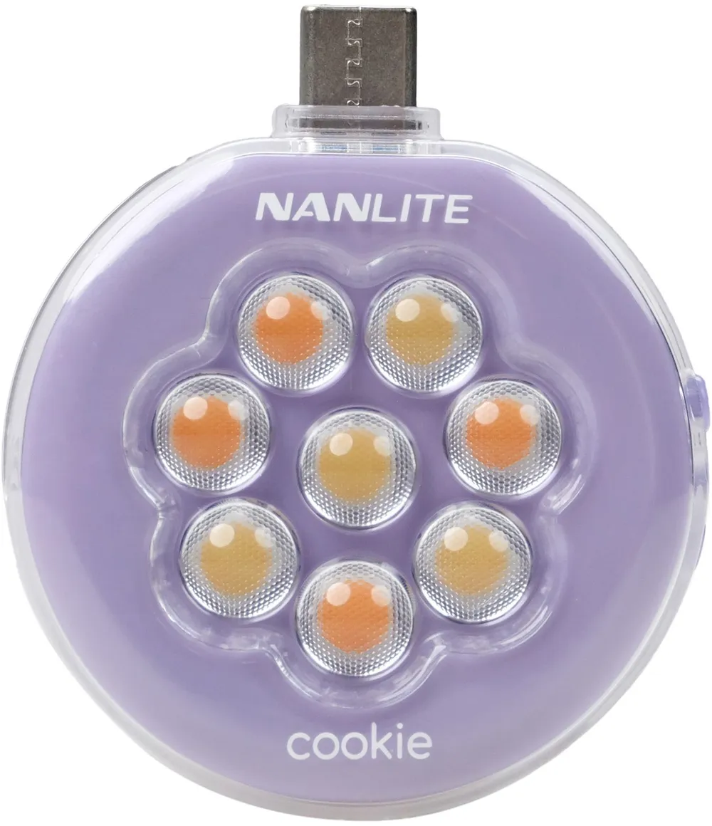 NANLITE cookie Mini-Smartphone-Leuchte rund lavendel