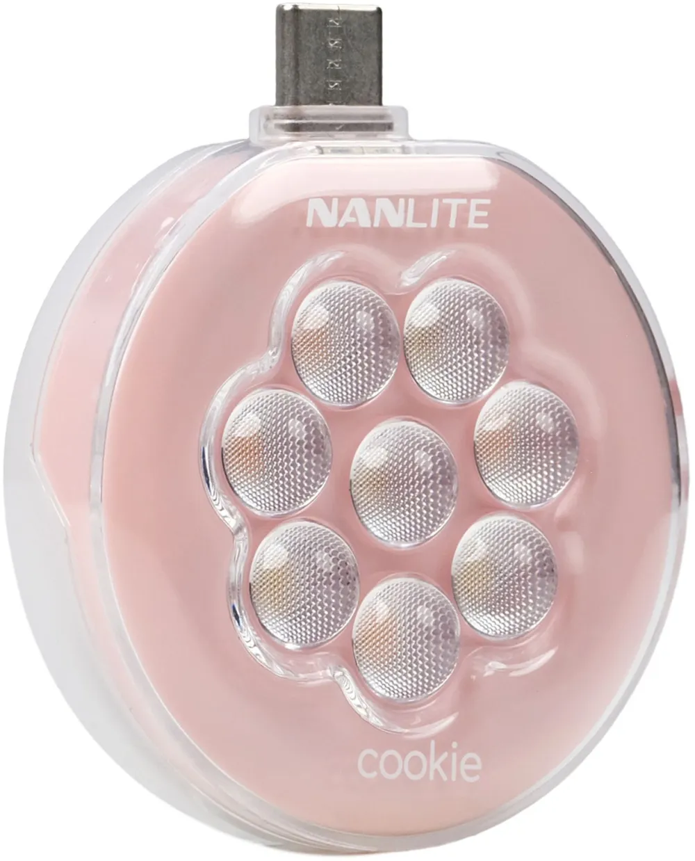 NANLITE cookie Mini-Smartphone-Leuchte rund coral pink